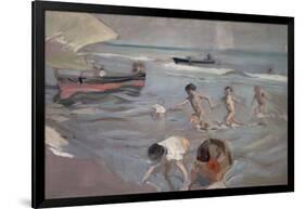 JOAQUIN SOROLLA/ CHILDREN ON THE BEACH, 20TH CENTURY. JOAQUIN SOROLLA BASTIDA (1863-1923)-Joaquin Sorolla-Framed Premium Giclee Print