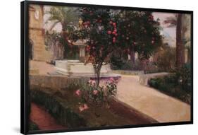 Joaquín Sorolla/ Garden of the Alcazar of Seville, 1918. Oil on canvas. Museum: MUSEO SOROLLA-Joaquin Sorolla-Framed Poster