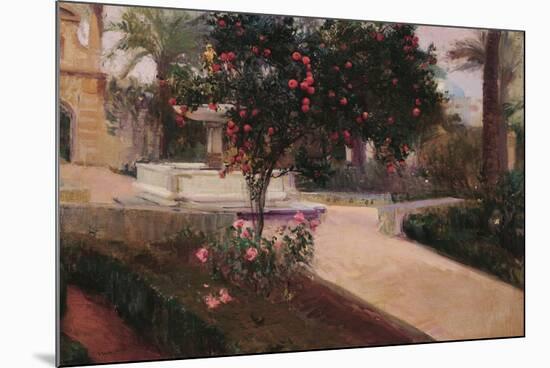 Joaquín Sorolla/ Garden of the Alcazar of Seville, 1918. Oil on canvas. Museum: MUSEO SOROLLA-Joaquin Sorolla-Mounted Poster