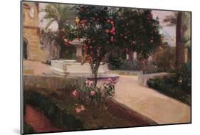 Joaquín Sorolla/ Garden of the Alcazar of Seville, 1918. Oil on canvas. Museum: MUSEO SOROLLA-Joaquin Sorolla-Mounted Poster