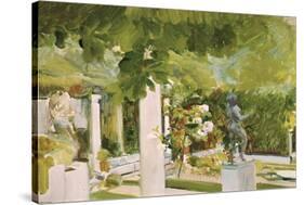 Joaquin Sorolla/ Garden of the artist's house II. Museum: MUSEO SOROLLA MADRID ESPAÑA-Joaquin Sorolla-Stretched Canvas