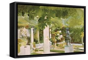 Joaquin Sorolla/ Garden of the artist's house II. Museum: MUSEO SOROLLA MADRID ESPAÑA-Joaquin Sorolla-Framed Stretched Canvas