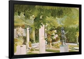 Joaquin Sorolla/ Garden of the artist's house II. Museum: MUSEO SOROLLA MADRID ESPAÑA-Joaquin Sorolla-Framed Poster