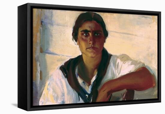 Joaquin Sorolla/ Head of a fisherwoman. MUSEO SOROLLA MADRID ESPAÑA-Joaquin Sorolla-Framed Stretched Canvas