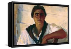 Joaquin Sorolla/ Head of a fisherwoman. MUSEO SOROLLA MADRID ESPAÑA-Joaquin Sorolla-Framed Stretched Canvas