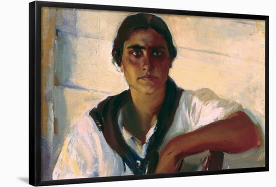 Joaquin Sorolla/ Head of a fisherwoman. MUSEO SOROLLA MADRID ESPAÑA-Joaquin Sorolla-Framed Poster