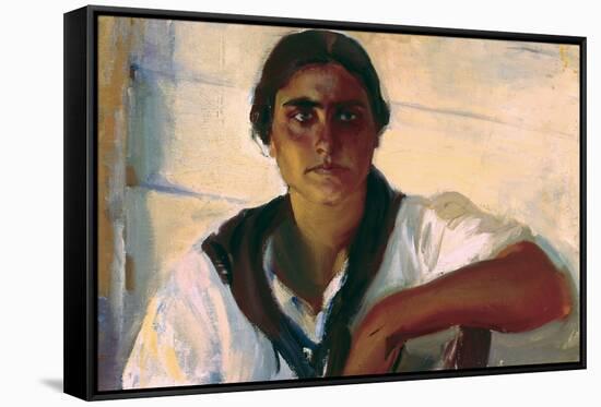 Joaquin Sorolla/ Head of a fisherwoman. MUSEO SOROLLA MADRID ESPAÑA-Joaquin Sorolla-Framed Stretched Canvas