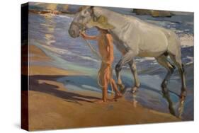 Joaquin Sorolla/The bath of the horse, 1909. Oil on canvas. 205 x 250 cm. Sorolla Museum. Madrid-Joaquin Sorolla-Stretched Canvas