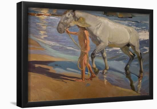 Joaquin Sorolla/The bath of the horse, 1909. Oil on canvas. 205 x 250 cm. Sorolla Museum. Madrid-Joaquin Sorolla-Framed Poster