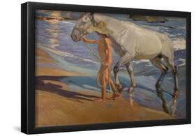 Joaquin Sorolla/The bath of the horse, 1909. Oil on canvas. 205 x 250 cm. Sorolla Museum. Madrid-Joaquin Sorolla-Framed Poster