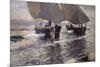 JOAQUIN SOROLLA/ UNLOADING THE FISH. Location: PRIVATE COLLECTION, MADRID, SPAIN-Joaquin Sorolla-Mounted Poster