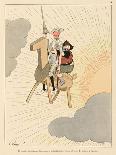 Don Quijote and Sancho Take to the Air on a Flying Machine in the Shape of a Horse-Joaquin Xaudaro-Art Print