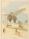 Don Quijote and Sancho Take to the Air on a Flying Machine in the Shape of a Horse-Joaquin Xaudaro-Art Print