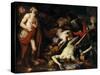 Job and His Children, C. 1650-Domenico Piola-Stretched Canvas