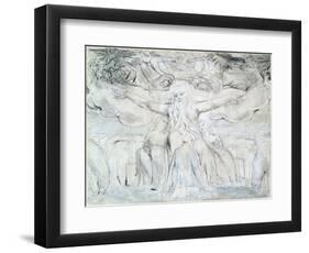 Job and His Daughters-William Blake-Framed Giclee Print