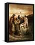 Job and his friends, engraving by Doré - Bible-Gustave Dore-Framed Stretched Canvas