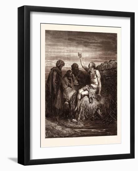 Job and His Friends-Gustave Dore-Framed Giclee Print