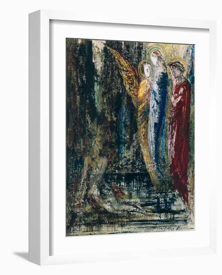 Job and the Angels, circa 1890-Gustave Moreau-Framed Giclee Print