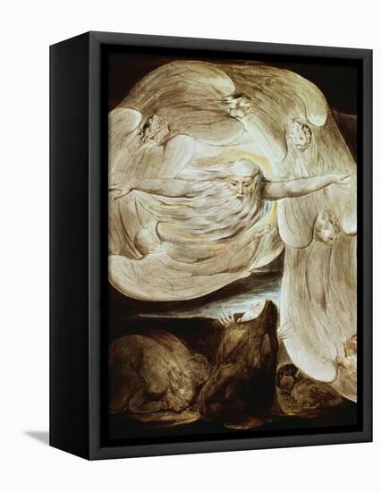 Job and the Whirlwind-William Blake-Framed Stretched Canvas