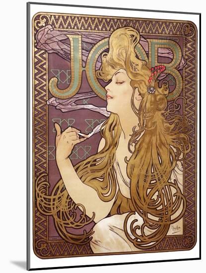 Job Cigarette Rolling Papers Advertisement, 1897-Alphonse Mucha-Mounted Art Print