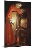 Job Mocked by His Wife-Georges de La Tour-Mounted Giclee Print