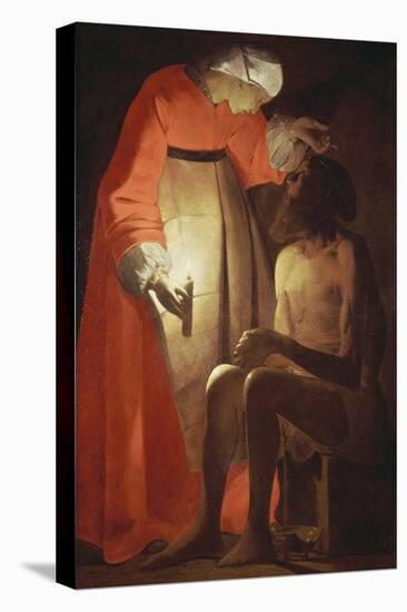 Job Mocked by His Wife-Georges de La Tour-Stretched Canvas