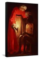 Job Mocked by His Wife-Georges de La Tour-Framed Stretched Canvas