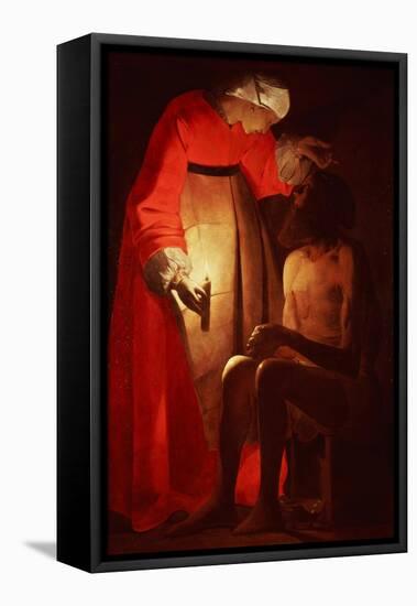 Job Mocked by His Wife-Georges de La Tour-Framed Stretched Canvas