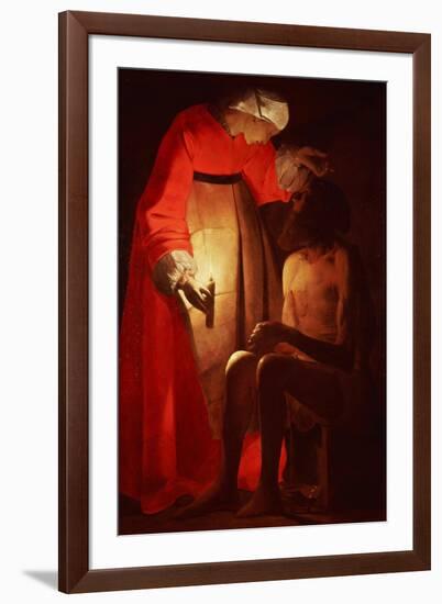 Job Mocked by His Wife-Georges de La Tour-Framed Premium Giclee Print