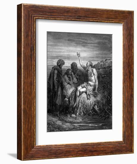 Job on His Dunghill-Gustave Doré-Framed Art Print