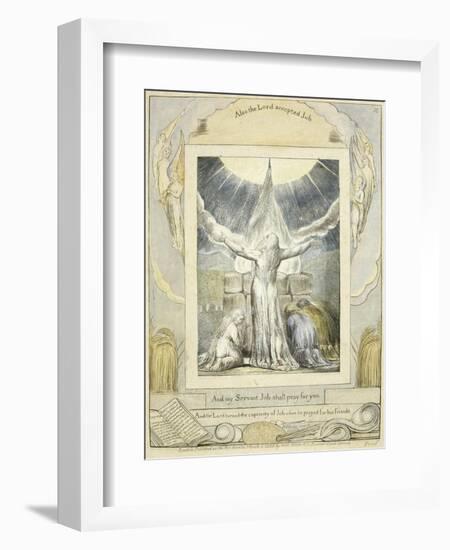 Job Praying (Pl.18) from the Book of Job, C.1793-William Blake-Framed Giclee Print