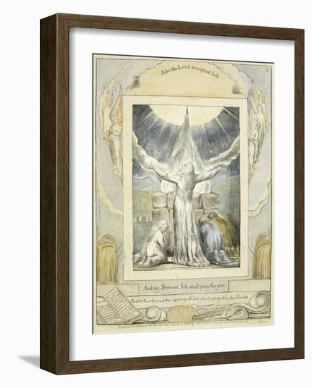 Job Praying (Pl.18) from the Book of Job, C.1793-William Blake-Framed Giclee Print