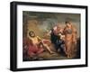 Job with His Wife and Friends-Andrea Sacchi-Framed Giclee Print