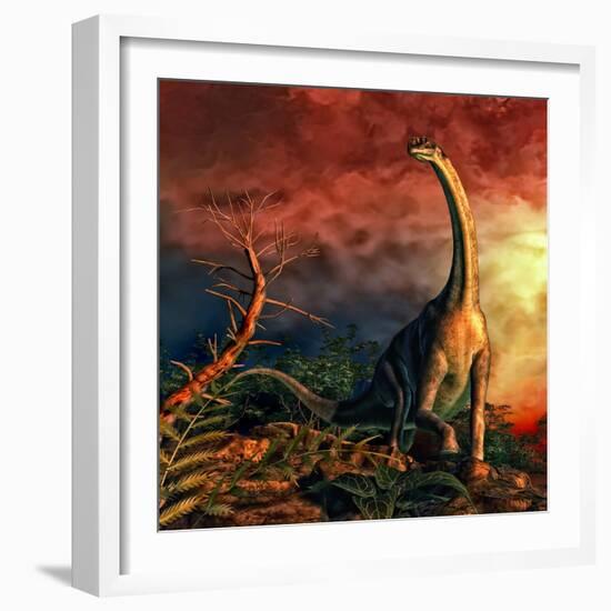 Jobaria Was a Sauropod Dinosaur That Lived During the Middle Jurassic Period-null-Framed Art Print
