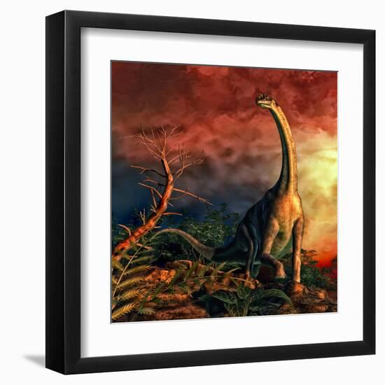 Jobaria Was a Sauropod Dinosaur That Lived During the Middle Jurassic Period-null-Framed Art Print