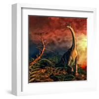 Jobaria Was a Sauropod Dinosaur That Lived During the Middle Jurassic Period-null-Framed Art Print