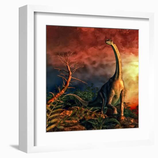 Jobaria Was a Sauropod Dinosaur That Lived During the Middle Jurassic Period-null-Framed Art Print