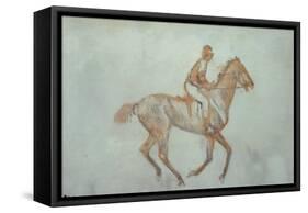 Jockey at a Canter, c.1881-Edgar Degas-Framed Stretched Canvas