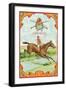 Jockey Brand Cigar Box Label, Horse Racing-Lantern Press-Framed Art Print