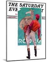 "Jockey Looks at Poster," Saturday Evening Post Cover, May 8, 1937-John E. Sheridan-Mounted Giclee Print