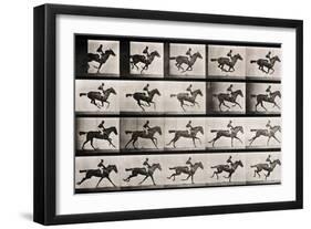 Jockey on a Galloping Horse, Plate 627 from "Animal Locomotion," 1887-Eadweard Muybridge-Framed Giclee Print