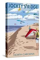 Jockey's Ridge Hang Gliders and Kite Flyers - Outer Banks, North Carolina-Lantern Press-Stretched Canvas