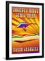 Jockey's Ridge State Park, North Carolina - Psychedelic Hang Glider-Lantern Press-Framed Art Print