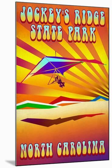 Jockey's Ridge State Park, North Carolina - Psychedelic Hang Glider-Lantern Press-Mounted Art Print