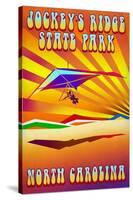 Jockey's Ridge State Park, North Carolina - Psychedelic Hang Glider-Lantern Press-Stretched Canvas