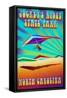 Jockey's Ridge State Park, North Carolina - Psychedelic Hang Glider-Lantern Press-Framed Stretched Canvas