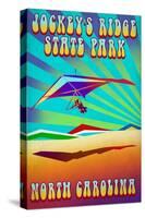 Jockey's Ridge State Park, North Carolina - Psychedelic Hang Glider-Lantern Press-Stretched Canvas