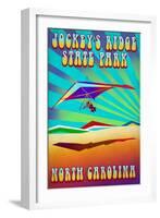 Jockey's Ridge State Park, North Carolina - Psychedelic Hang Glider-Lantern Press-Framed Art Print