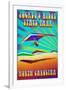 Jockey's Ridge State Park, North Carolina - Psychedelic Hang Glider-Lantern Press-Framed Art Print