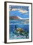 Jockey's Ridge State Park, North Carolina - Ridge and Underwater View-Lantern Press-Framed Art Print